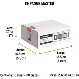 Brocas Concreto 3/16" x6" ZP3 Truper 11258 Truper-Brocas Concreto 3/16" x6" ZP3 Truper 11258 Cuerpo de acero al cromo que ofrece
