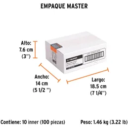 Brocas Concreto 3/16" x4" ZP3 Truper 11200 Truper-Brocas Concreto 3/16" x4" ZP3 Truper 11200 Cuerpo de acero al cromo que ofrece