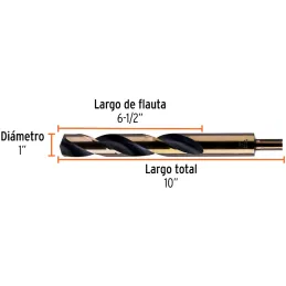 Brocas Metal HSS 1" xL10" Truper 11176 Truper-Brocas Metal HSS 1" xL10" Truper 11176 Uso en metales ferrosos, no ferrosos, mader