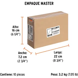 Brocas Metal HSS 3/4" xL7" Truper 11172 Truper-Brocas Metal HSS 3/4" xL7" Truper 11172 Uso en metales ferrosos, no ferrosos, mad