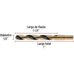 Brocas Metal HSS 5/8" xL7" Truper 11170 Truper-Brocas Metal HSS 5/8" xL7" Truper 11170 Uso en metales ferrosos, no ferrosos, mad