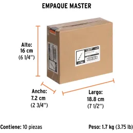 Brocas Metal HSS 9/16" xL7" Truper 11168 Truper-Brocas Metal HSS 9/16" xL7" Truper 11168 Uso en metales ferrosos, no ferrosos, m