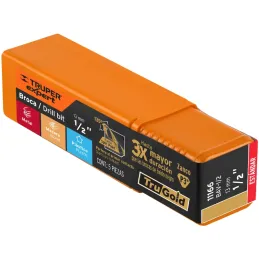 Brocas Metal HSS 1/2" xL6" Truper 11166 Truper-Brocas Metal HSS 1/2" xL6" Truper 11166 Uso en metales ferrosos, no ferrosos, mad