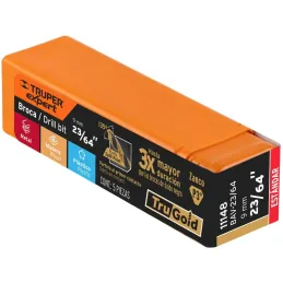 Brocas Metal HSS 23/64" xL5" Truper 11148 Truper-Brocas Metal HSS 23/64" xL5" Truper 11148 Uso en metales ferrosos, no ferrosos,