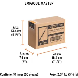 Brocas Metal HSS 11/32" xL5" Truper 11146 Truper-Brocas Metal HSS 11/32" xL5" Truper 11146 Uso en metales ferrosos, no ferrosos,