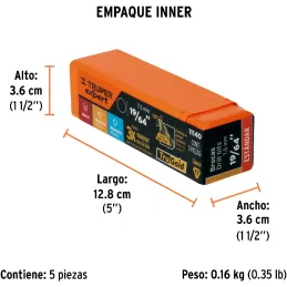 Brocas Metal HSS 19/64" xL4" Truper 11140 Truper-Brocas Metal HSS 19/64" xL4" Truper 11140 Uso en metales ferrosos, no ferrosos,