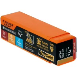 Brocas Metal HSS 1/4" xL4" Truper 11134 Truper-Brocas Metal HSS 1/4" xL4" Truper 11134 Uso en metales ferrosos, no ferrosos, mad