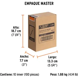 Brocas Metal HSS 15/64" xL4" Truper 11132 Truper-Brocas Metal HSS 15/64" xL4" Truper 11132 Uso en metales ferrosos, no ferrosos,