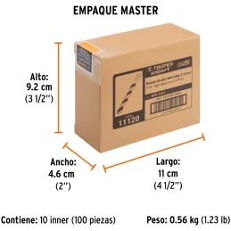 Brocas Metal HSS 9/64" xL3" Truper 11120 Truper-Brocas Metal HSS 9/64" xL3" Truper 11120 Uso en metales ferrosos, no ferrosos, m