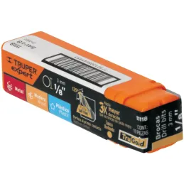 Brocas Metal HSS 1/8" xL3" Truper 11118 Truper-Brocas Metal HSS 1/8" xL3" Truper 11118 Uso en metales ferrosos, no ferrosos, mad