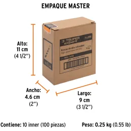 Brocas Metal HSS 3/32" xL2" Truper 11114 Truper-Brocas Metal HSS 3/32" xL2" Truper 11114 Uso en metales ferrosos, no ferrosos, m