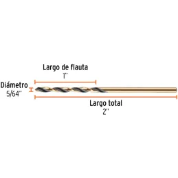 Brocas Metal HSS 5/64" xL2" Truper 11112 Truper-Brocas Metal HSS 5/64" xL2" Truper 11112 Uso en metales ferrosos, no ferrosos, m