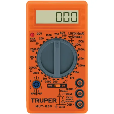 Multitester Ditital Escolar, MUT-830 10400 Truper Truper-Multitester Ditital Escolar, MUT-830 10400 Truper Escala de circuito in