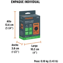 Multitester Ditital Escolar, MUT-830 10400 Truper Truper-Multitester Ditital Escolar, MUT-830 10400 Truper Escala de circuito in