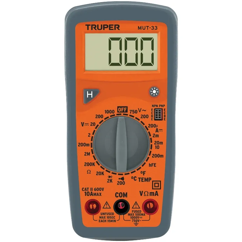 Multitester Digital, MUT-33 10401 Truper Truper-Multitester Digital, MUT-33 10401 Truper Escala de circuito integrado con conver