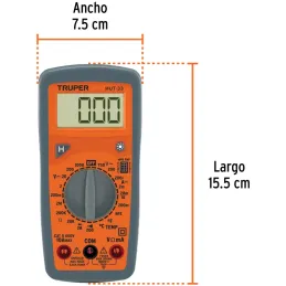 Multitester Digital, MUT-33 10401 Truper Truper-Multitester Digital, MUT-33 10401 Truper Escala de circuito integrado con conver