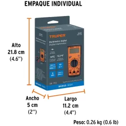 Multitester Digital, MUT-33 10401 Truper Truper-Multitester Digital, MUT-33 10401 Truper Escala de circuito integrado con conver