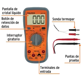Multitester MUT-39 True RMS 20A UsoGeneral Truper 10402 Truper-Multitester MUT-39 True RMS 20A UsoGeneral Truper 10402 Escala de