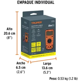 Multitester MUT-39 True RMS 20A UsoGeneral Truper 10402 Truper-Multitester MUT-39 True RMS 20A UsoGeneral Truper 10402 Escala de