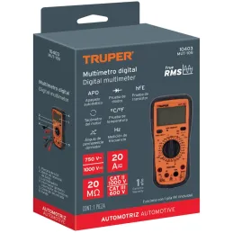 Multitester Automotriz Profesional MUT-105 True RMS 20A Truper 10403 Truper-Multitester Automotriz Profesional MUT-105 True RMS 