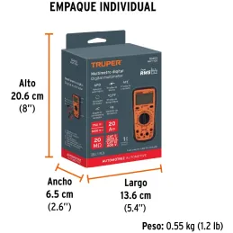 Multitester Automotriz Profesional MUT-105 True RMS 20A Truper 10403 Truper-Multitester Automotriz Profesional MUT-105 True RMS 