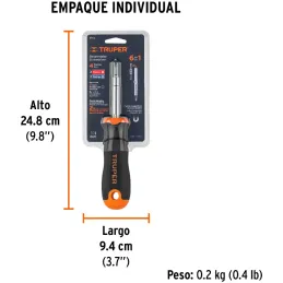 Juego Desarmadores Multipunta 2 Puntas Dobles y Barra con 2 Cajas Hexagonales, DT-4 14200 Truper Truper-Juego Desarmadores Multi