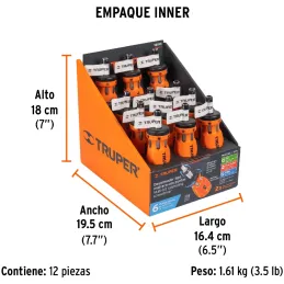 Juego Desarmadores Multipunta 6 Puntas Dobles tipo Trompo con Ratchet, Acero al Cromo Vanadio, DTROM-12 18193 Truper Truper-Jueg