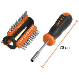 Juego Desarmadores Multipunta 33 Puntas, Acero al cromo Vanadio, porta punta magnetico, DPM-33 13595 Truper Truper-Juego Desarma