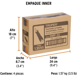 Juego Desarmadores Multipunta 33 Puntas, Acero al cromo Vanadio, porta punta magnetico, DPM-33 13595 Truper Truper-Juego Desarma
