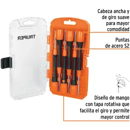 Desarmadores Juegos 6 Pza Mplastico electronica y Presicion Truper 14202 Truper-Desarmadores Juegos 6 Pza Mplastico electronica 