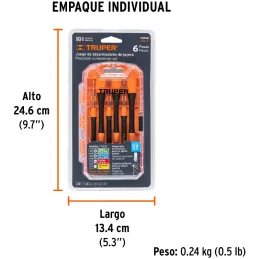 Desarmadores Juegos 6 Pza Mplastico electronica y Presicion Truper 14202 Truper-Desarmadores Juegos 6 Pza Mplastico electronica 