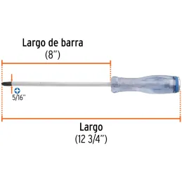 Desarmador Estrella de Golpe 5/16" x8" Bhex MAcetato Truper 14152 Truper-Desarmador Estrella de Golpe 5/16" x8" Bhex MAcetato Tr