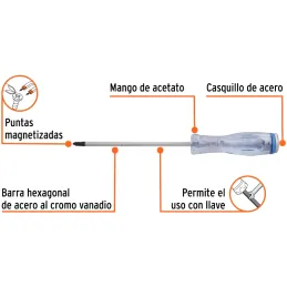 Desarmador Estrella de Golpe 1/4" x6" Bhex Macetato Truper 14149 Truper-Desarmador Estrella de Golpe 1/4" x6" Bhex Macetato Trup