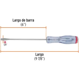 Desarmador Plano de Golpe 1/4" x6" Bhex Macetato Truper 14161 Truper-Desarmador Plano de Golpe 1/4" x6" Bhex Macetato Truper 141