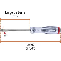 Desarmador Plano de Golpe 1/4" x4" Bhex Macetato Truper 14158 Truper-Desarmador Plano de Golpe 1/4" x4" Bhex Macetato Truper 141