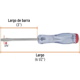 Desarmador Plano de Golpe 3/16" x3" Bhex Macetato Truper 14155 Truper-Desarmador Plano de Golpe 3/16" x3" Bhex Macetato Truper 1