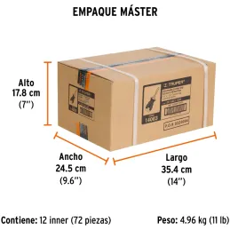 Desarmador Plano Bhex 1/4" x1-1/2" ComfortGrip Truper 14003 Truper-Desarmador Plano Bhex 1/4" x1-1/2" ComfortGrip Truper 14003 B
