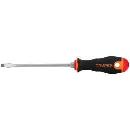 Desarmador Plano Bhex 1/4" x6" ComfortGrip Truper 14000 Truper-Desarmador Plano Bhex 1/4" x6" ComfortGrip Truper 14000 Barra hex