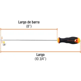 Desarmador Cabinet BHex 1/8" x8" ComfortGrip Truper 14027 Truper-Desarmador Cabinet BHex 1/8" x8" ComfortGrip Truper 14027 Barra