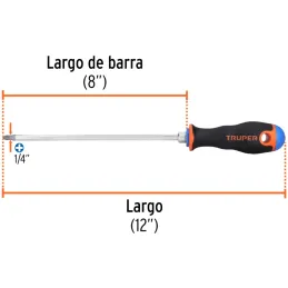 Desarmador Estrella 1/4" x8" N2 ComfortGrip Truper 14082 Truper-Desarmador Estrella 1/4" x8" N2 ComfortGrip Truper 14082 Barra h