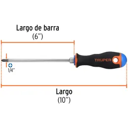 Desarmador Estrella 1/4" x6" N2 ComfortGrip Truper 14079 Truper-Desarmador Estrella 1/4" x6" N2 ComfortGrip Truper 14079 Barra h