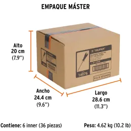Desarmador Estrella 1/4" x4" N2 ComfortGrip Truper 14076 Truper-Desarmador Estrella 1/4" x4" N2 ComfortGrip Truper 14076 Barra h