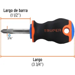 Desarmador Estrella 1/4" x1-1/2" N2 ComfortGrip Truper 14073 Truper-Desarmador Estrella 1/4" x1-1/2" N2 ComfortGrip Truper 14073