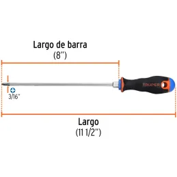 Desarmador Estrella 3/16" x8" N1 ComfortGrip Truper 14070 Truper-Desarmador Estrella 3/16" x8" N1 ComfortGrip Truper 14070 Barra