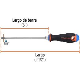 Desarmador Estrella 3/16" x6" N1 ComfortGrip Truper 14067 Truper-Desarmador Estrella 3/16" x6" N1 ComfortGrip Truper 14067 Barra