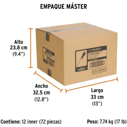 Desarmador Estrella 3/16" x6" N1 ComfortGrip Truper 14067 Truper-Desarmador Estrella 3/16" x6" N1 ComfortGrip Truper 14067 Barra