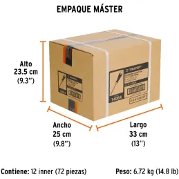 Desarmador Estrella 3/16" x3" N1 ComfortGrip Truper 14064 Truper-Desarmador Estrella 3/16" x3" N1 ComfortGrip Truper 14064 Barra