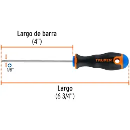 Desarmador Estrella 1/8" x4" N0 ComfortGrip Truper 14055 Truper-Desarmador Estrella 1/8" x4" N0 ComfortGrip Truper 14055 Barra h