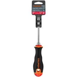 Desarmador Plano Bhex 1/4" x4" ComfortGrip Truper 13998 Truper-Desarmador Plano Bhex 1/4" x4" ComfortGrip Truper 13998 Barra hex