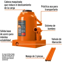 Gata de Botella 50 Toneladas Altura Max 480mm, GAT-50 14821 Truper Truper-Gata de Botella 50 Toneladas Altura Max 480mm, GAT-50 